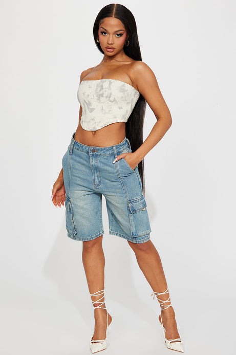 Cameron Denim Cargo Shorts - Medium Wash