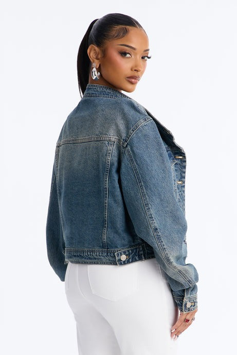 Toledo Crossover Denim Trucker Jacket - Medium Wash
