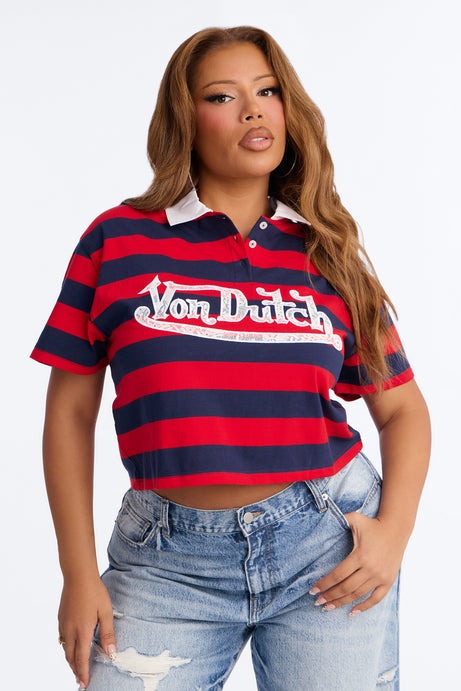 Von Dutch Americana Rugby Stripe Polo - Multi Color