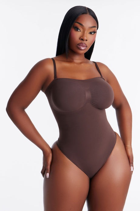 Nova Sculpt Seamless Strong Compression Strapless Thong Bodysuit - Coco