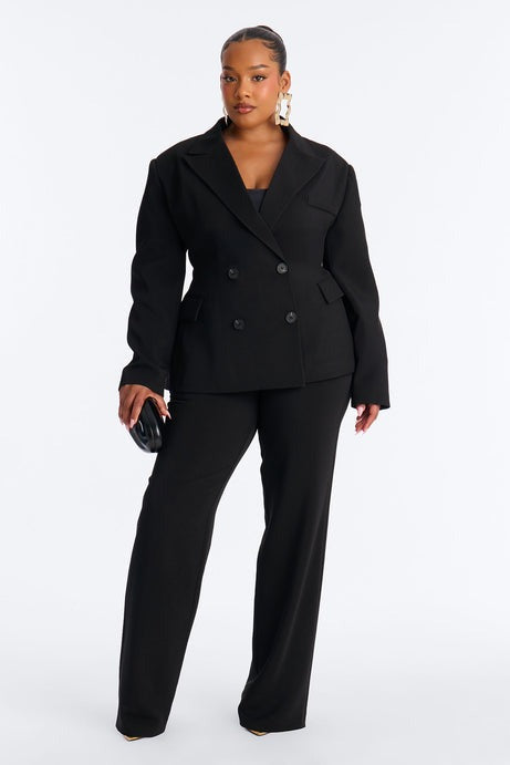 Empire Essentials Double Breasted Blazer - Black