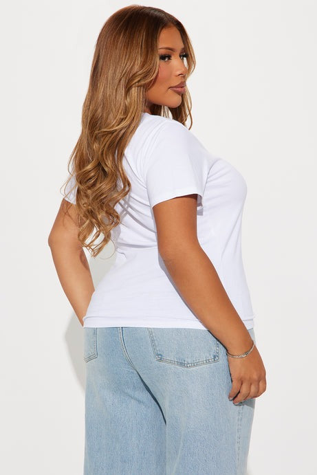 Camilla Classic Fit Crew Neck Tee - White