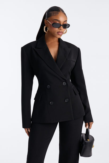 Empire Essentials Double Breasted Blazer - Black