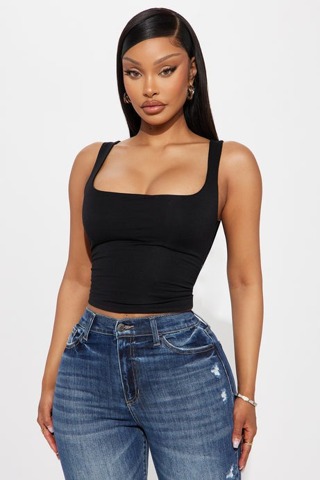 Zinnia Double Lined Tank Top - Black