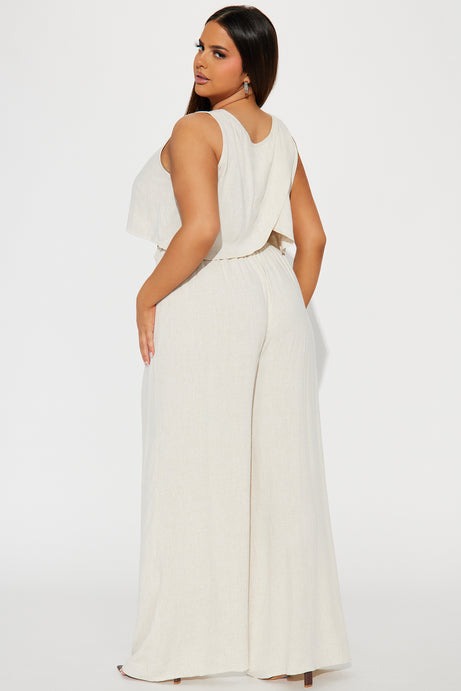 Day Dreaming Linen Pant Set - Oatmeal