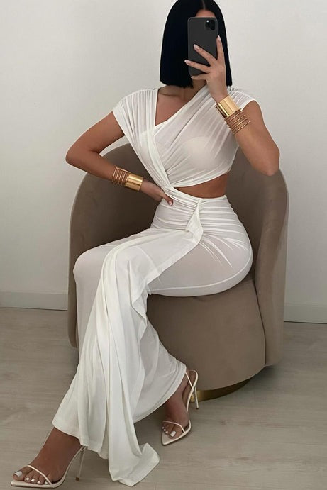Aria Cut Out Maxi Dress - White