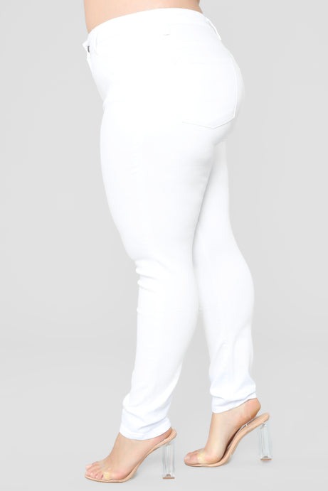 High Waisted Skinnies - White