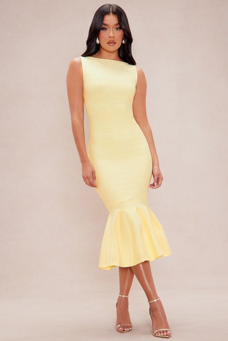 Get What I Want Bandage Maxi Dress - Yellow