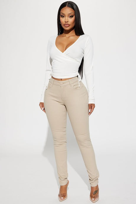 Skinny Uniform Pants - Khaki