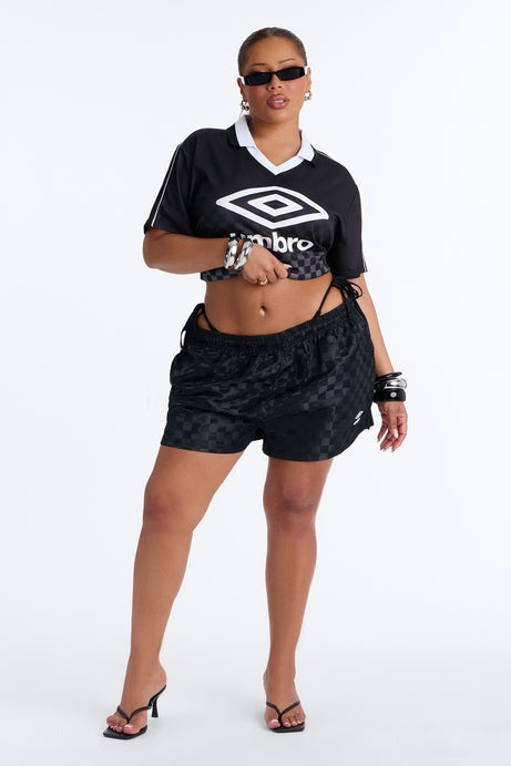 Umbro Checkered Athletic Soccer Shorts - Black