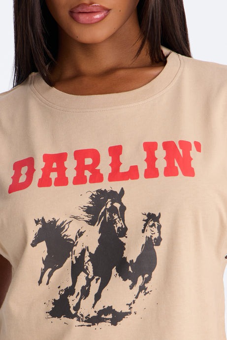 Western Darlin' Muscle Tee - Mocha
