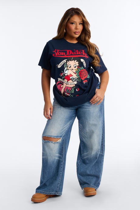 Von Dutch x Betty Boop Vintage Beauty Tee - Navy