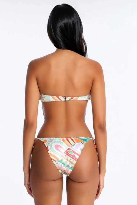 Cierra Satin Scarf Tankini 2 Piece Bikini - Green/combo