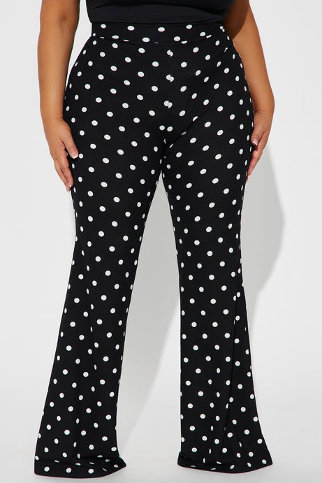 Romantic Affair Polka Dot Flare Pant - Black/White