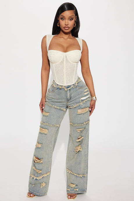 Ready For More Corset Top - Cream