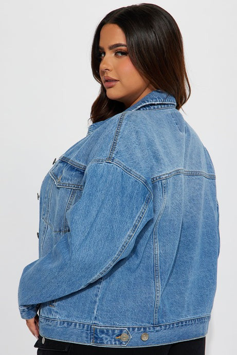High Standards 90's Boyfriend Denim Trucker Jacket - Medium Wash