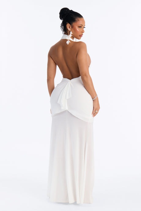 Gone Coastal Mesh Maxi Dress - White