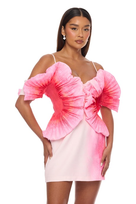 Kaia Pleated Mini Dress - Pink