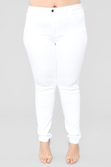 High Waisted Skinnies - White