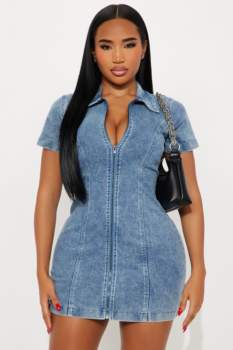 Gabby Denim Mini Dress - Denim