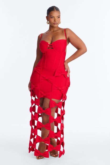I'm The Prize Bandage Gown - Red