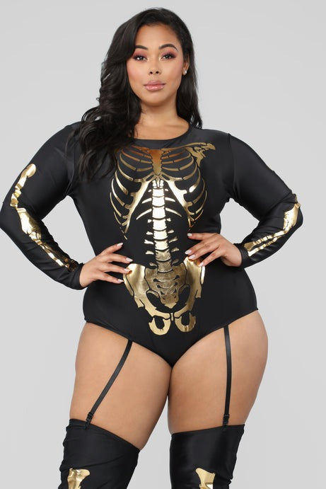 Bad to the Bone Costume - Black/Gold