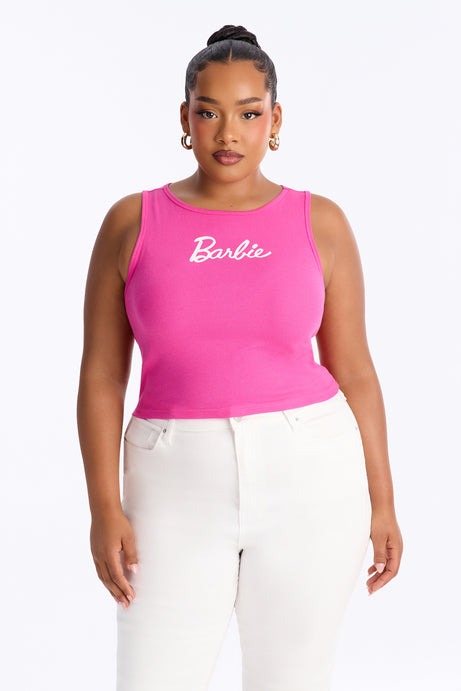 Barbie High Neck Tank - Bubblegum Pink