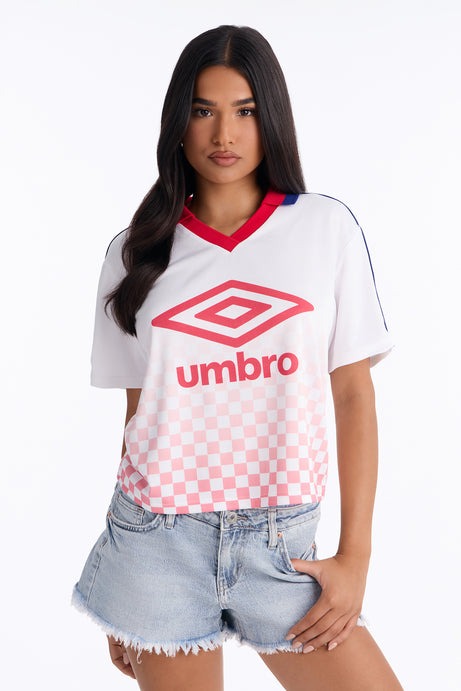 Umbro Checkered Soccer Jersey - White