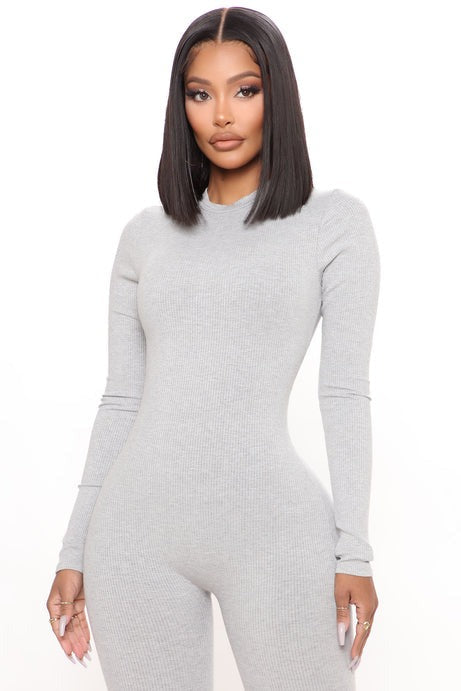 Maribel Snatched Jumpsuit - Heather Grey