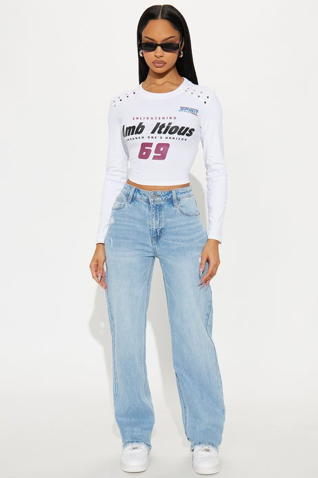90s Classic Vintage Straight Leg Jeans - Light Wash