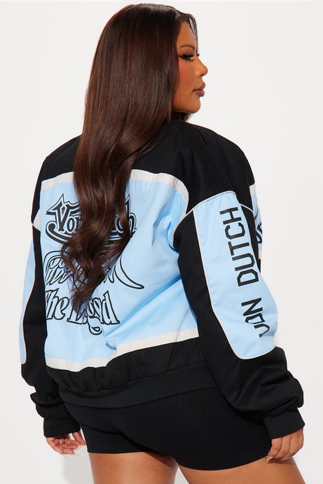 Von Dutch The Legend Moto Jacket - Black/Blue