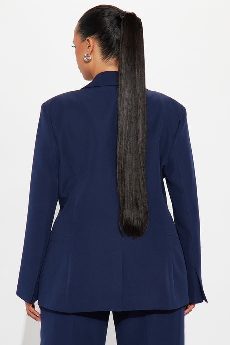 Kendall Hourglass Fitted Blazer - Navy