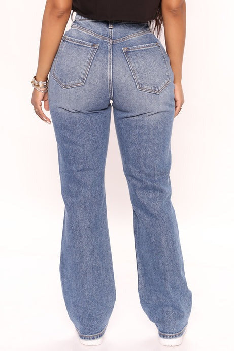 Cut Above The Rest Ripped Straight Leg Jeans - Medium Wash