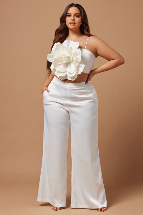 Rosalia Flower Pant Set - White