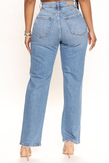 Long Lost 90's High Rise Straight Leg Jeans - Medium Wash