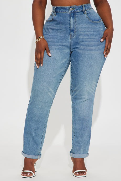 Tall Clara Super Stretch Sculpting Mom Jeans - Medium Wash