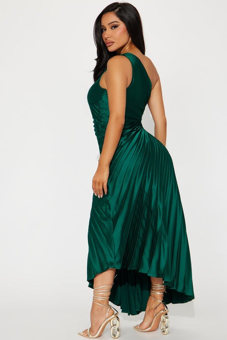 Belle Satin Maxi Dress - Hunter