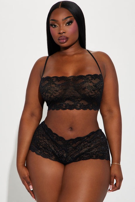 Sultry Moments Lace 2 Piece Set - Black