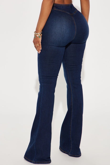 Rosemary Stretch Flare Jeans - Dark Wash
