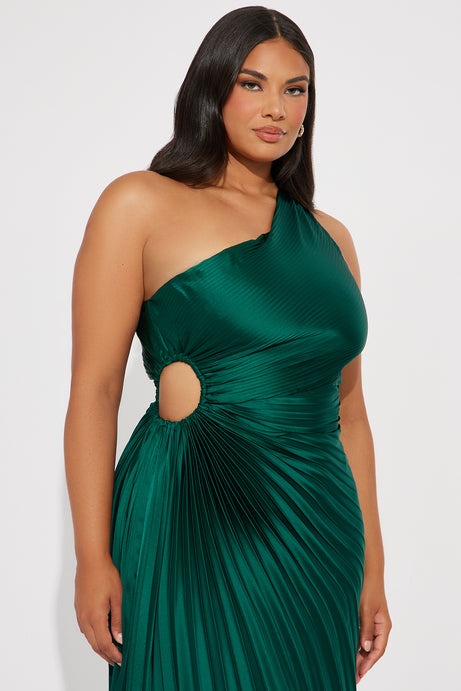 Belle Satin Maxi Dress - Hunter