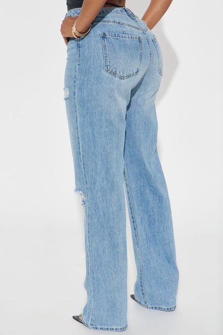London High Rise Straight Leg Jean - Medium Wash