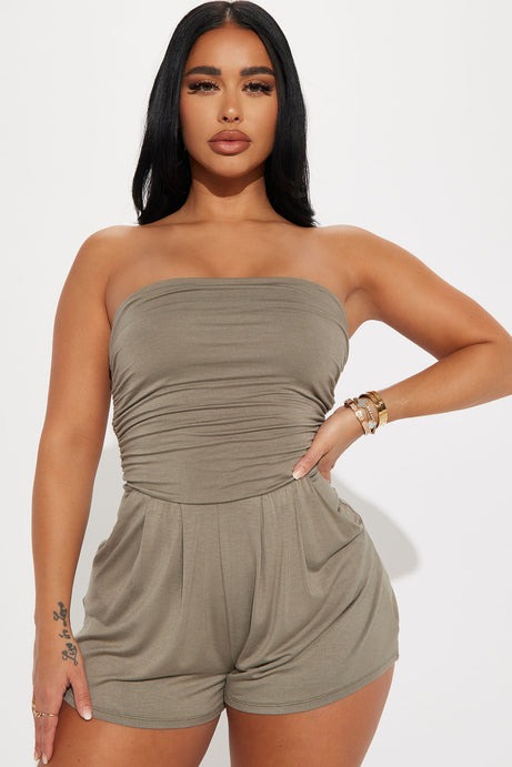 Anchors Away Romper - Olive