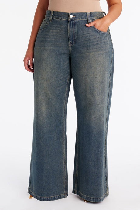 After Hours Low Rise Baggy Jeans - Dark Wash
