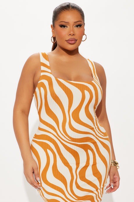 Maisie Maxi Dress - Orange/combo