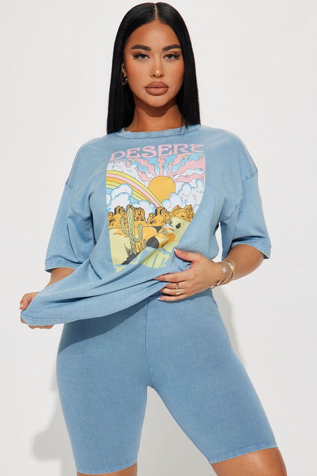 Desert Dream Biker Short Set - Blue