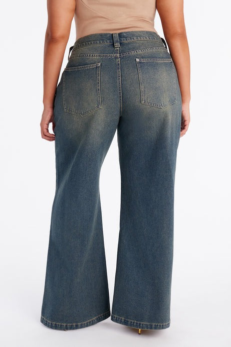 After Hours Low Rise Baggy Jeans - Dark Wash
