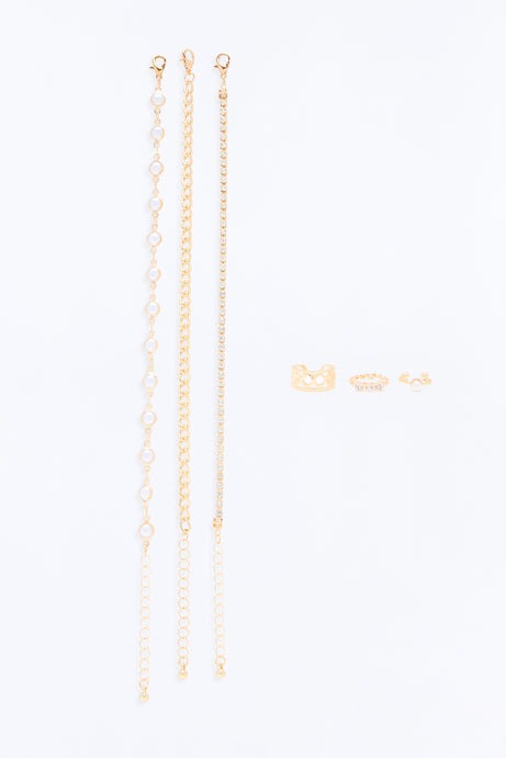 Sol Luna 6 Piece Anklet And Toe Ring Set - Gold