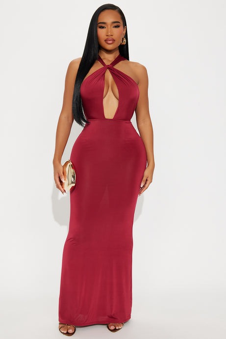 Joanna Sleeveless Maxi Dress - Burgundy