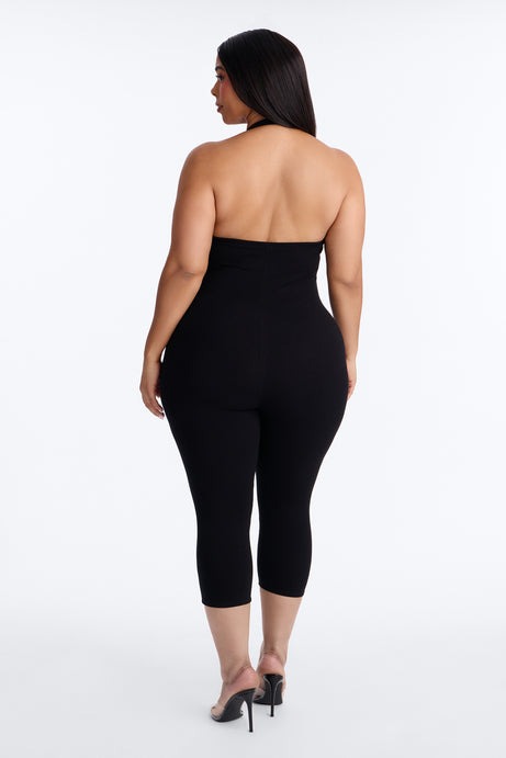 Taytum Snatched Capri Jumpsuit - Black