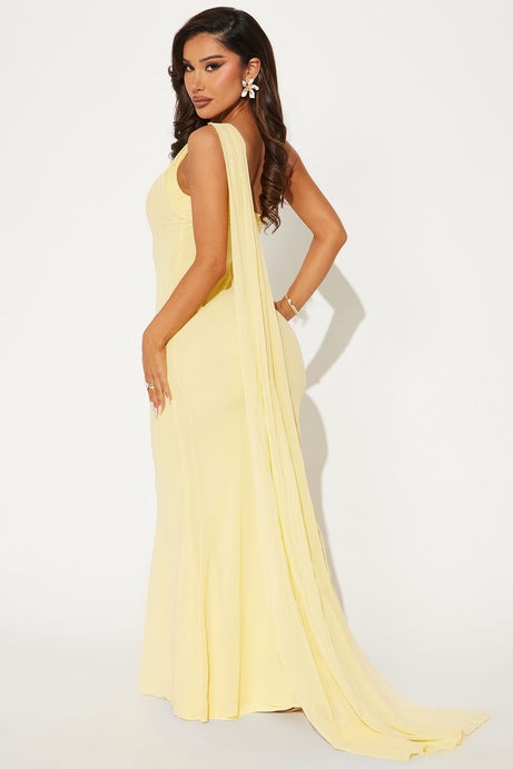 Sarah Chiffon Maxi Dress - Butter Yellow